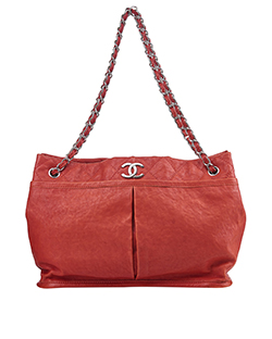 On the Road Shoulder Shopper Bag, Leather, Red, 14309196